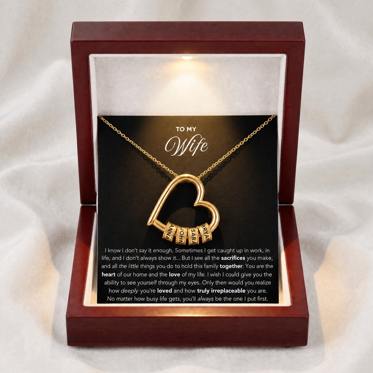 The Heart of Our Family - Personalized Beads Necklace