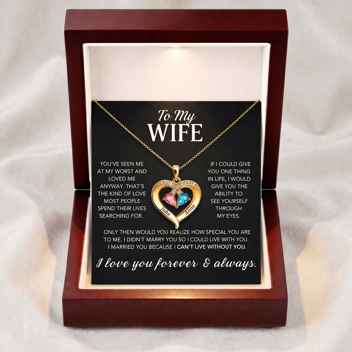 Always Yours – Birthstone Heart Necklace