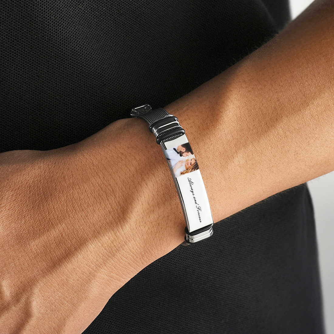 Always Connected - Customized Photo Bracelet for Him