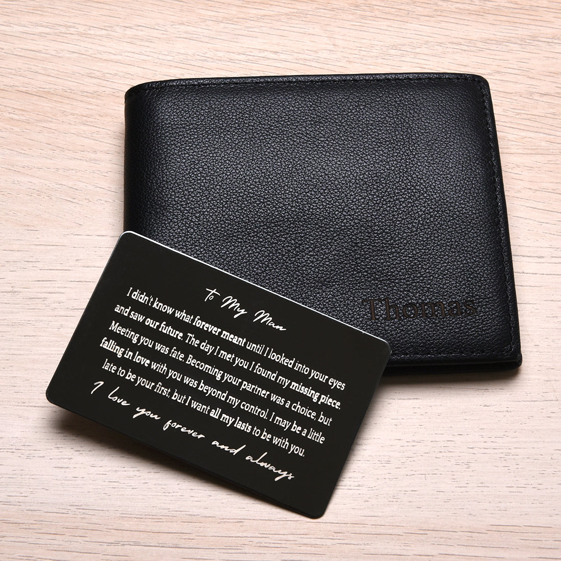 To My Man - Wallet and Metal Card Personalized Gift Set