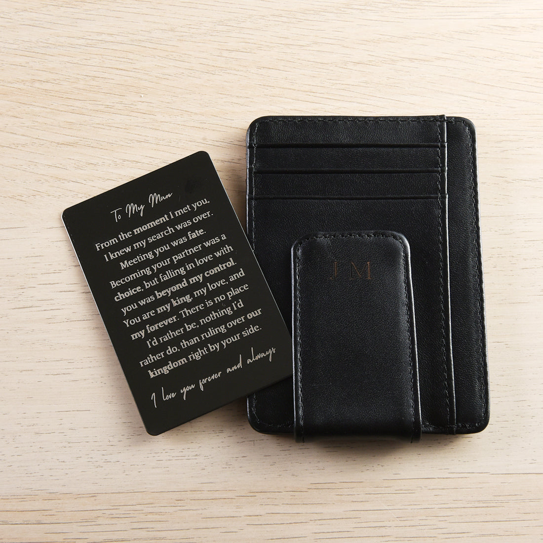 To My Man - Personalized Wallet And Card Gift Set