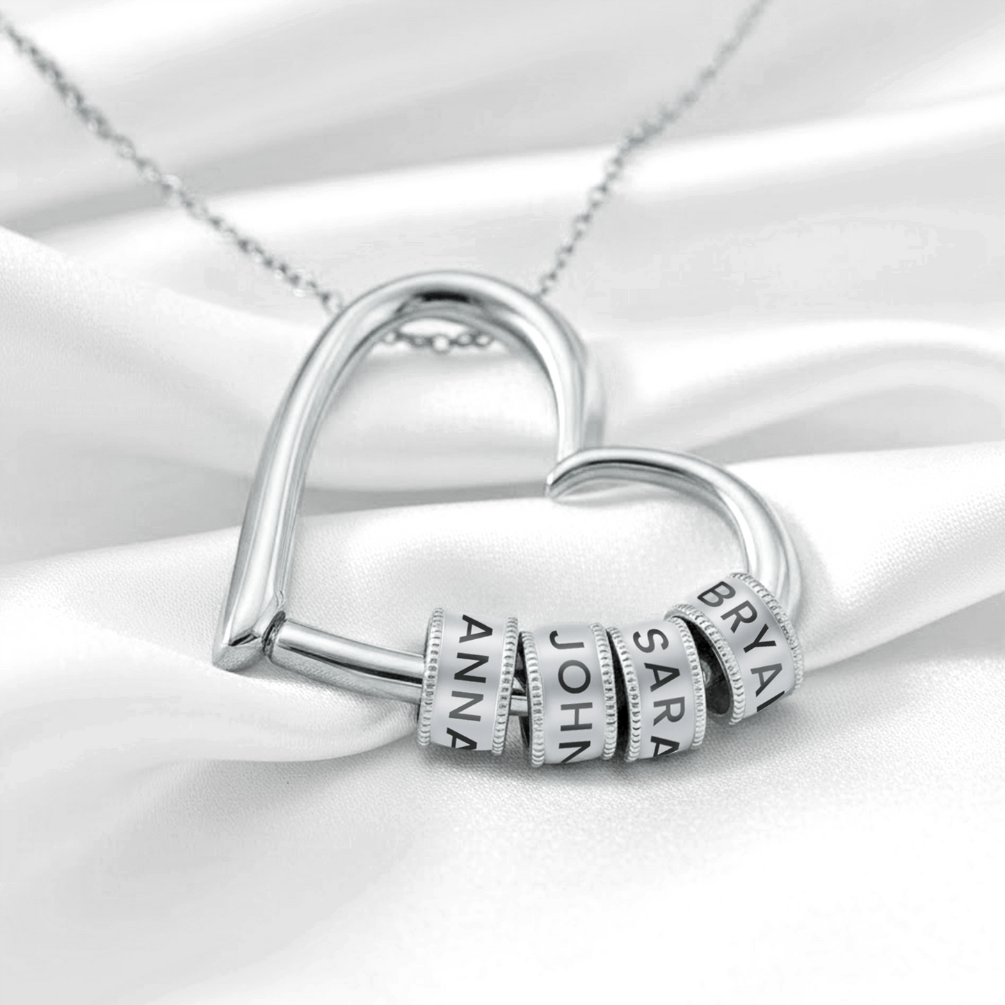 "The Heart of Our Family" - Customized Heart Necklace