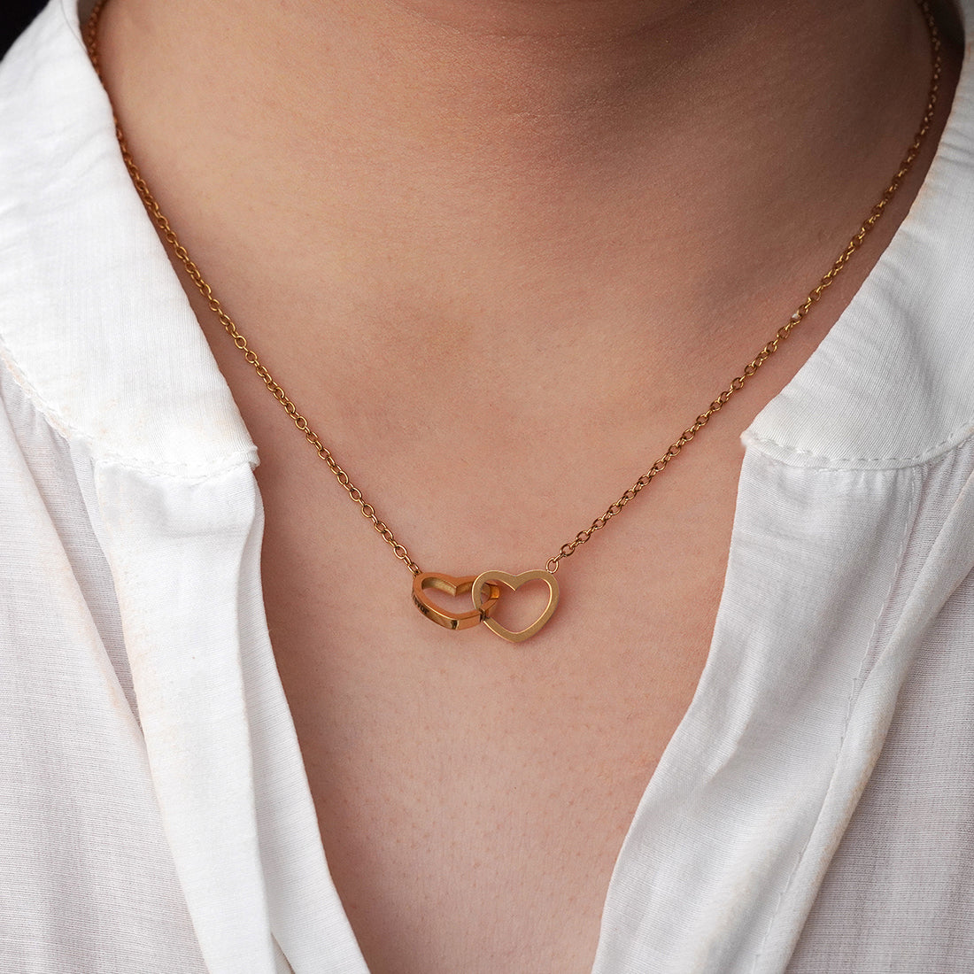 "Two Hearts, One Love" Engraved Necklace in a Luxury LED Box