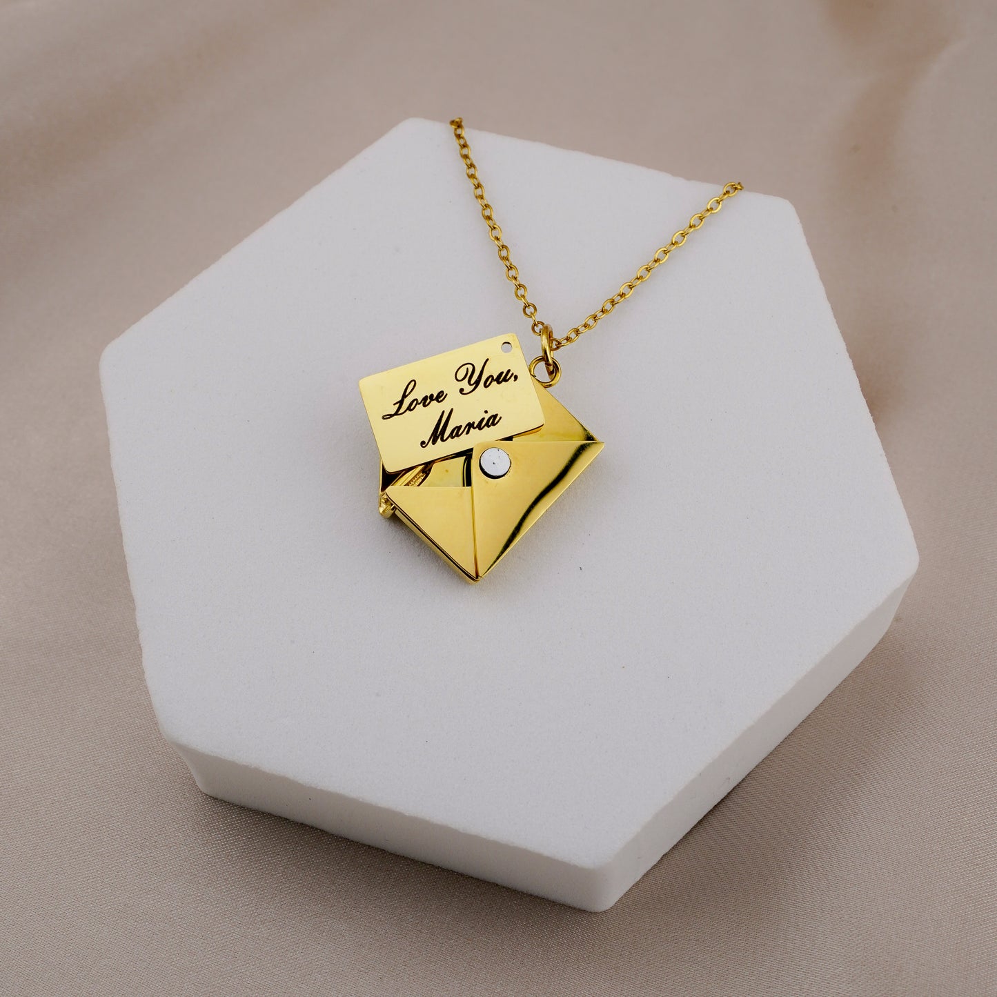 "Secret Love Note" Engraved Necklace in Luxury LED Box