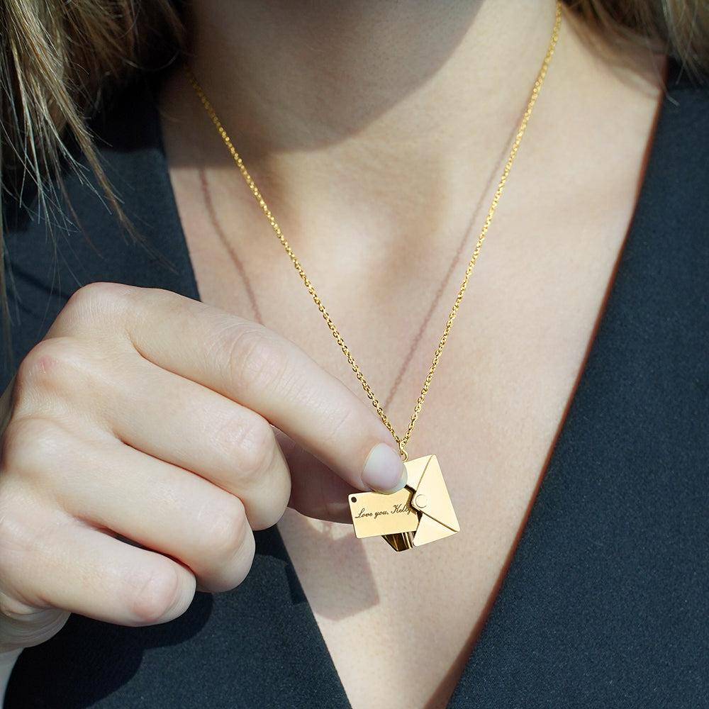 Personalized Love Letter Necklace with Luxury Forever Rose Box