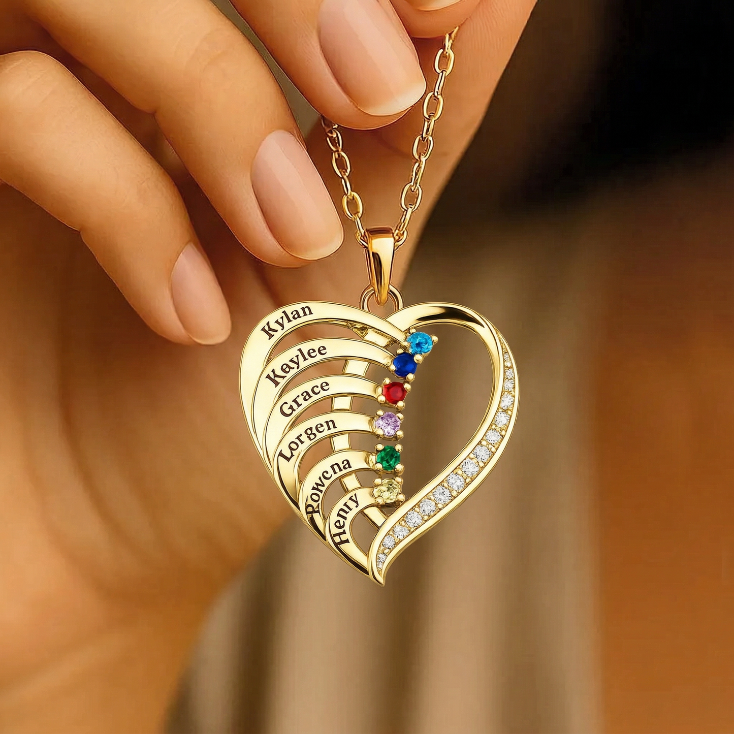 "Our Family's Heart" - Customized Heart Necklace
