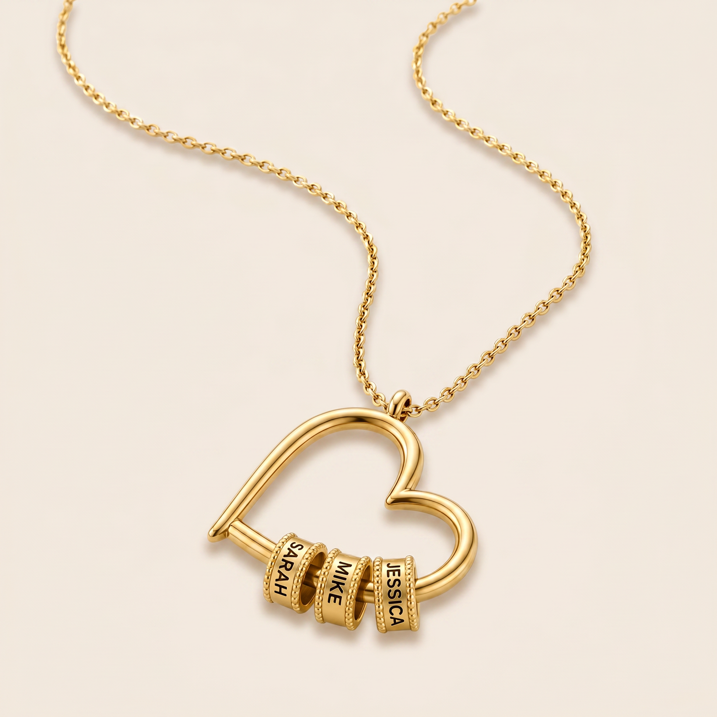 El corazón de nuestra familia - Collar de cuentas personalizado