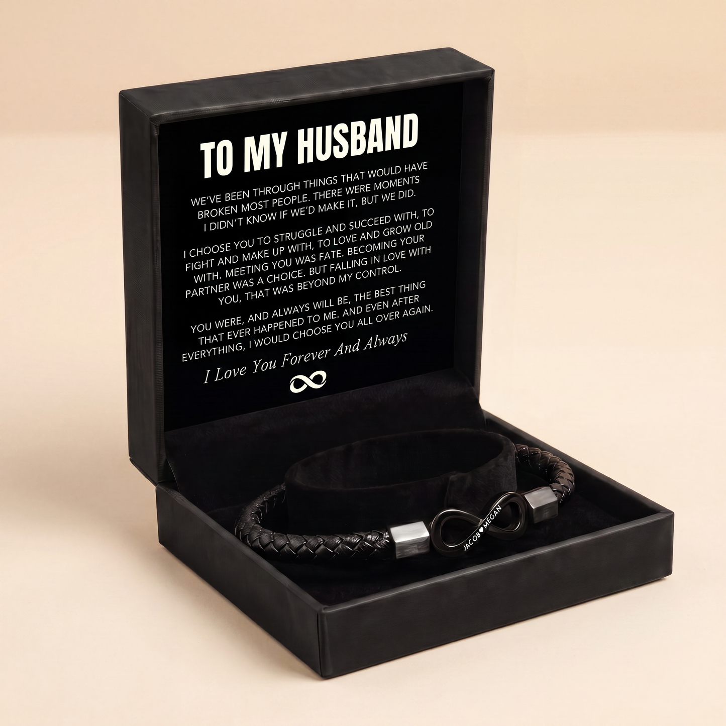 "To My Husband" - Infinity Personalized Bracelet