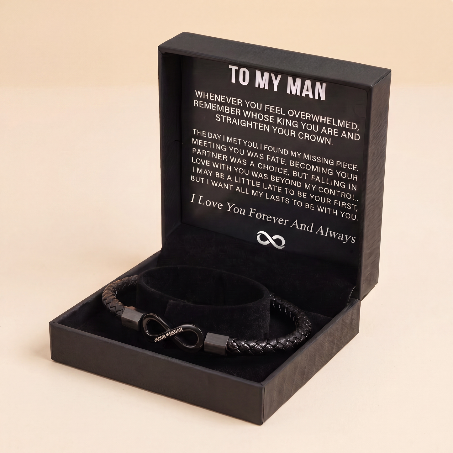 "To My Man" - Pulsera personalizada Infinito