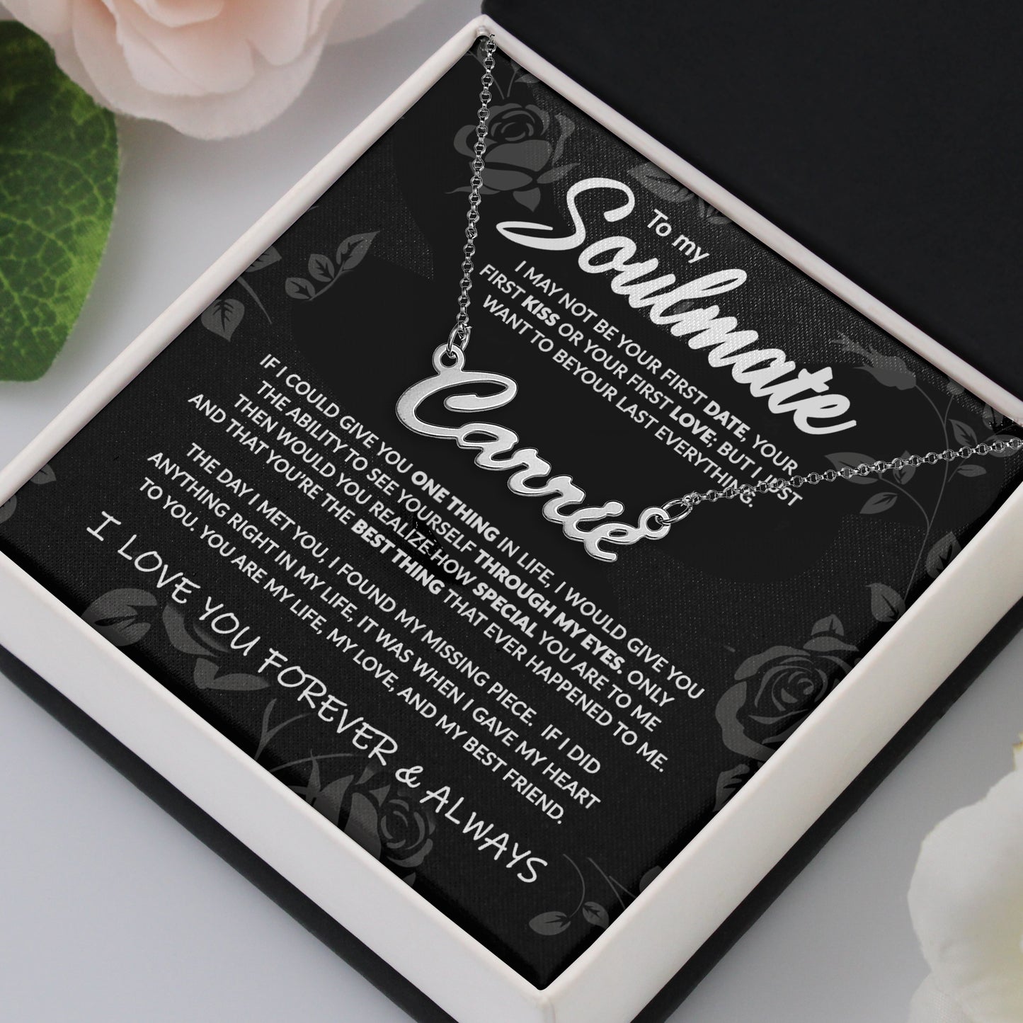 (Pre Order) Custom Name Necklace Gift Set - To My Soulmate