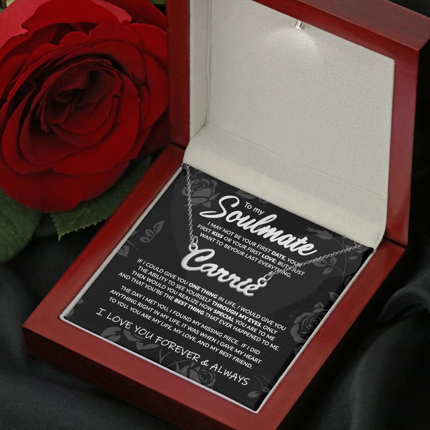 (Pre Order) Custom Name Necklace Gift Set - To My Soulmate