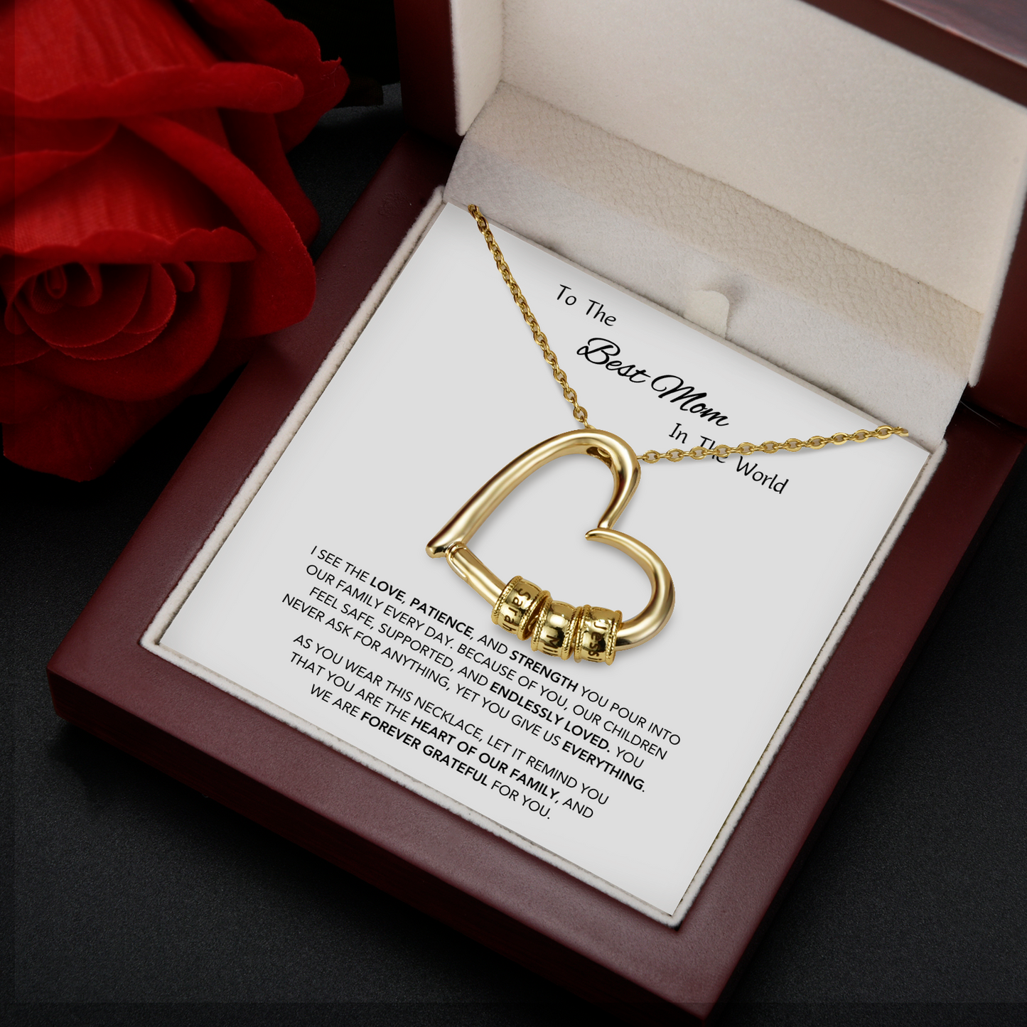 Halskette "Herz der Familie" mit LED-Geschenkbox