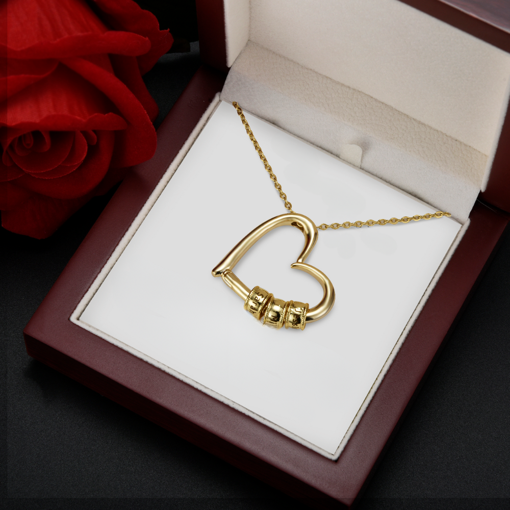 Collar "Corazón de familia" con lujosa caja de regalo LED