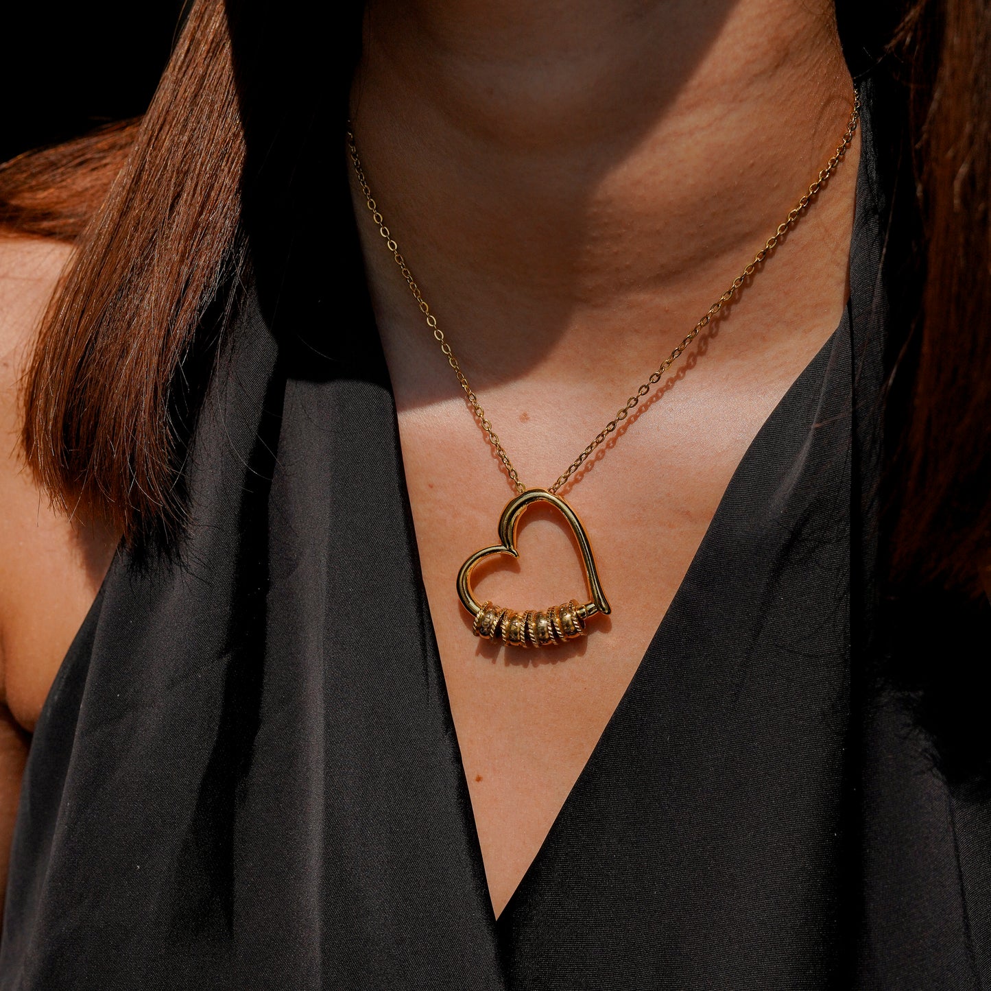 Collar "Corazón de familia" con lujosa caja de regalo LED