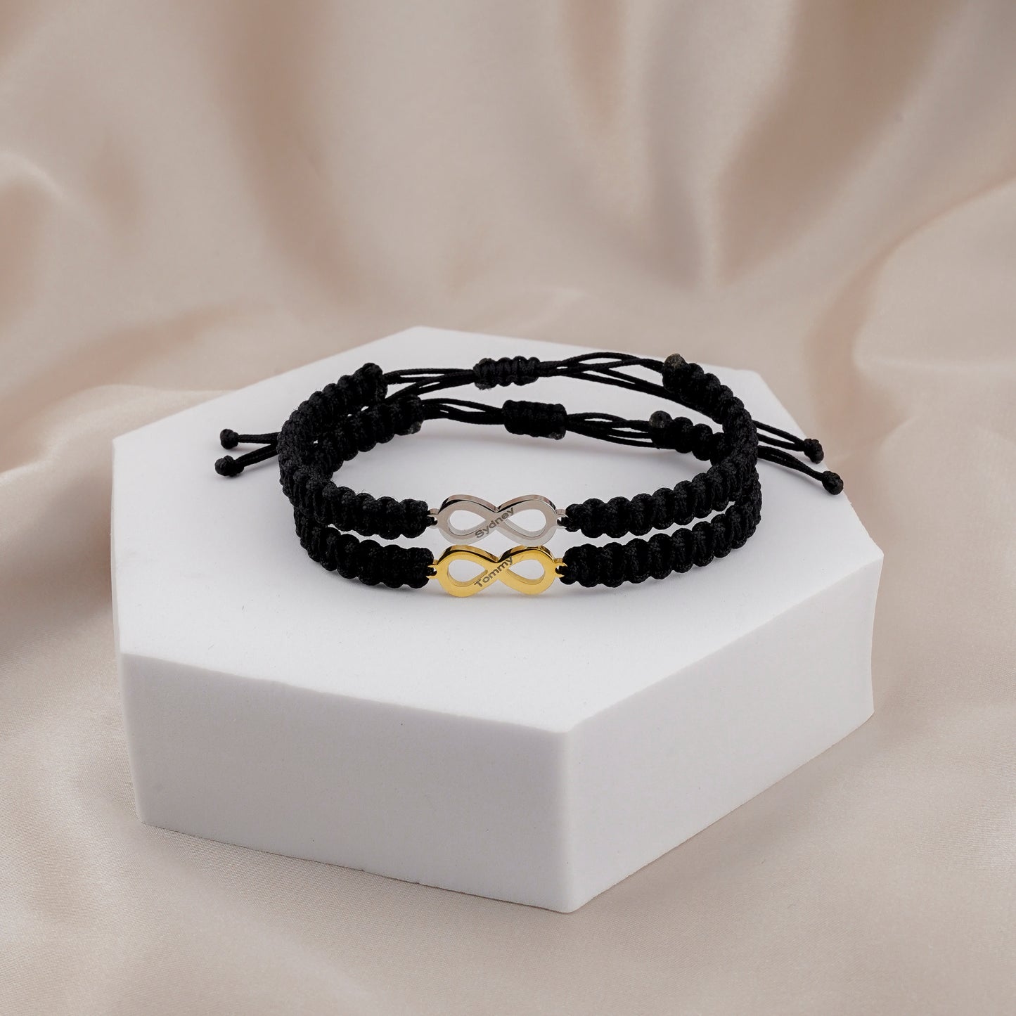 "Set de pulseras personalizadas para parejas "Linked for Life