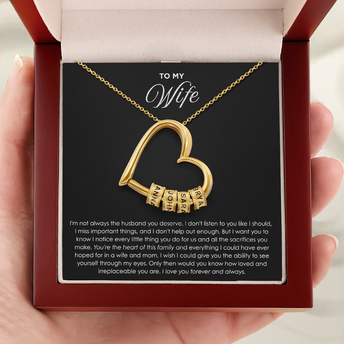 "El corazón de nuestra familia" - Collar corazón personalizado