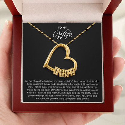 "El corazón de nuestra familia" - Collar corazón personalizado