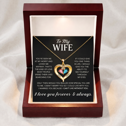 Always Yours – Birthstone Heart Necklace