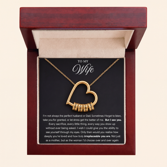 "El corazón de nuestra familia" - Collar corazón personalizado