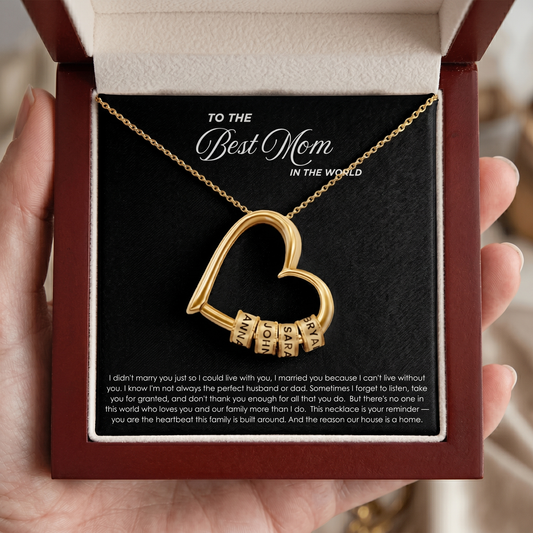 "The Heart of Our Family" - Customized Heart Necklace