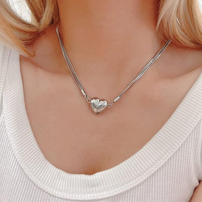 "Together Forever" – Magnetic Bond Heart Necklace with LED Gift Box