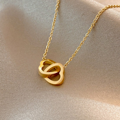 Interlocking Hearts Necklace with White Forever Rose Box