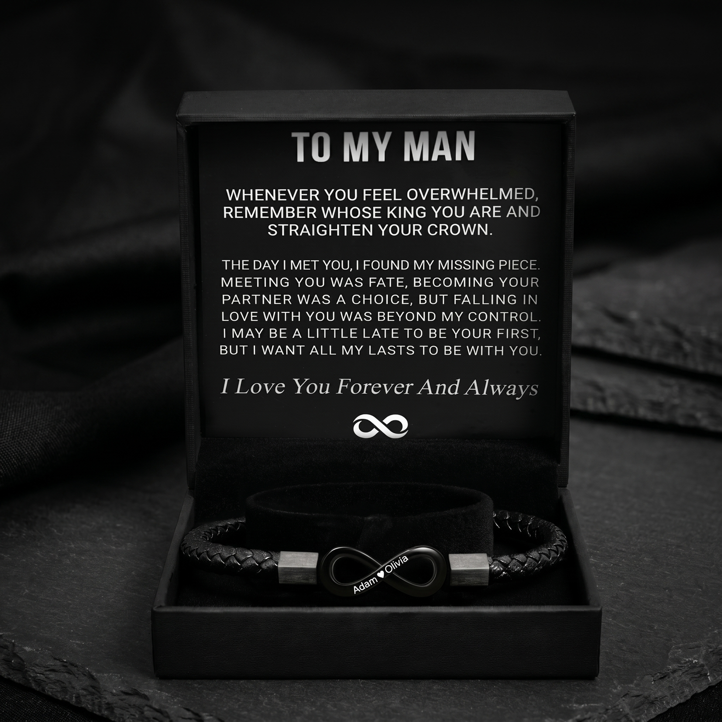 "To My Man" - Infinity Personalized Bracelet