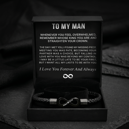 "To My Man" - Infinity Personalized Bracelet