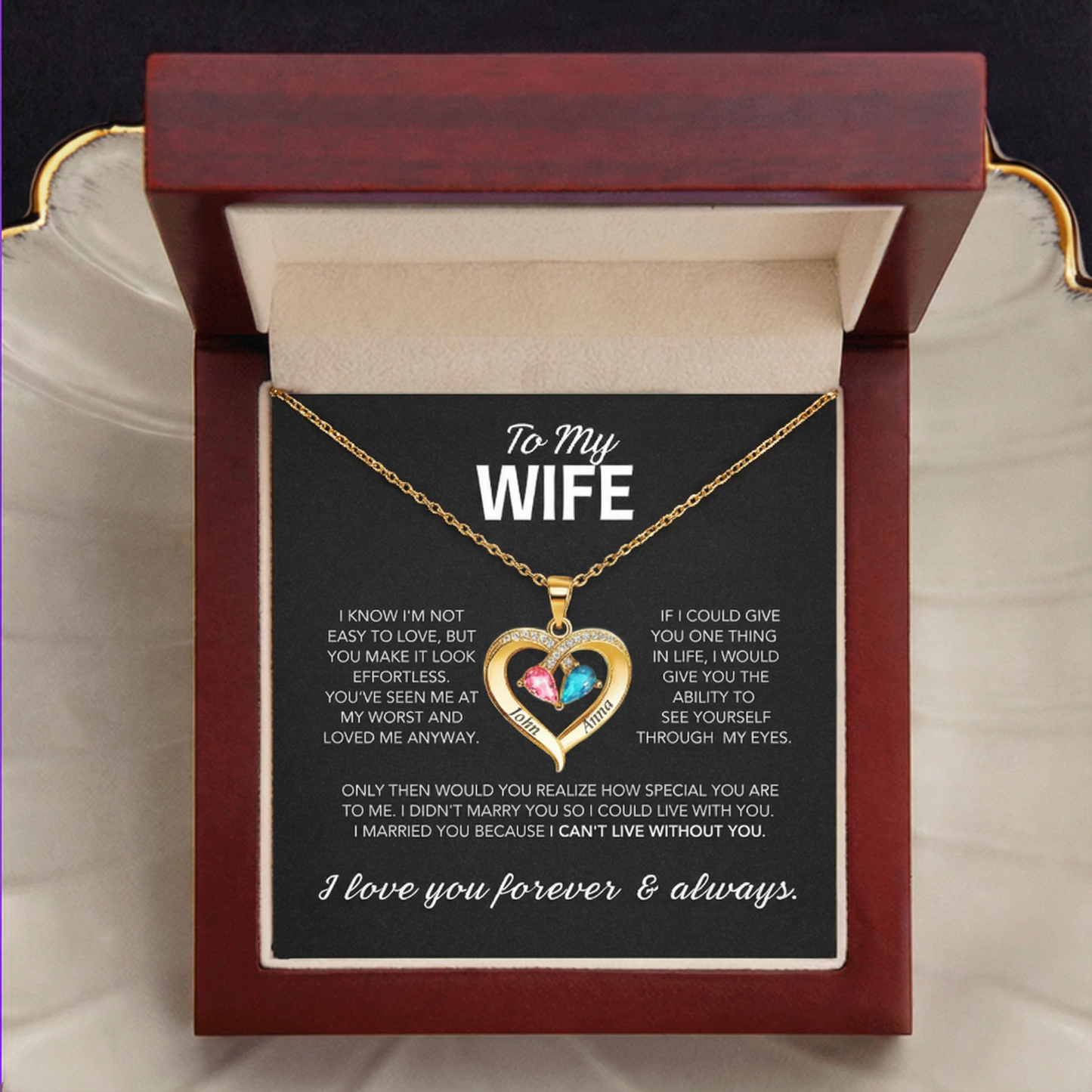 Always Yours – Birthstone Heart Necklace