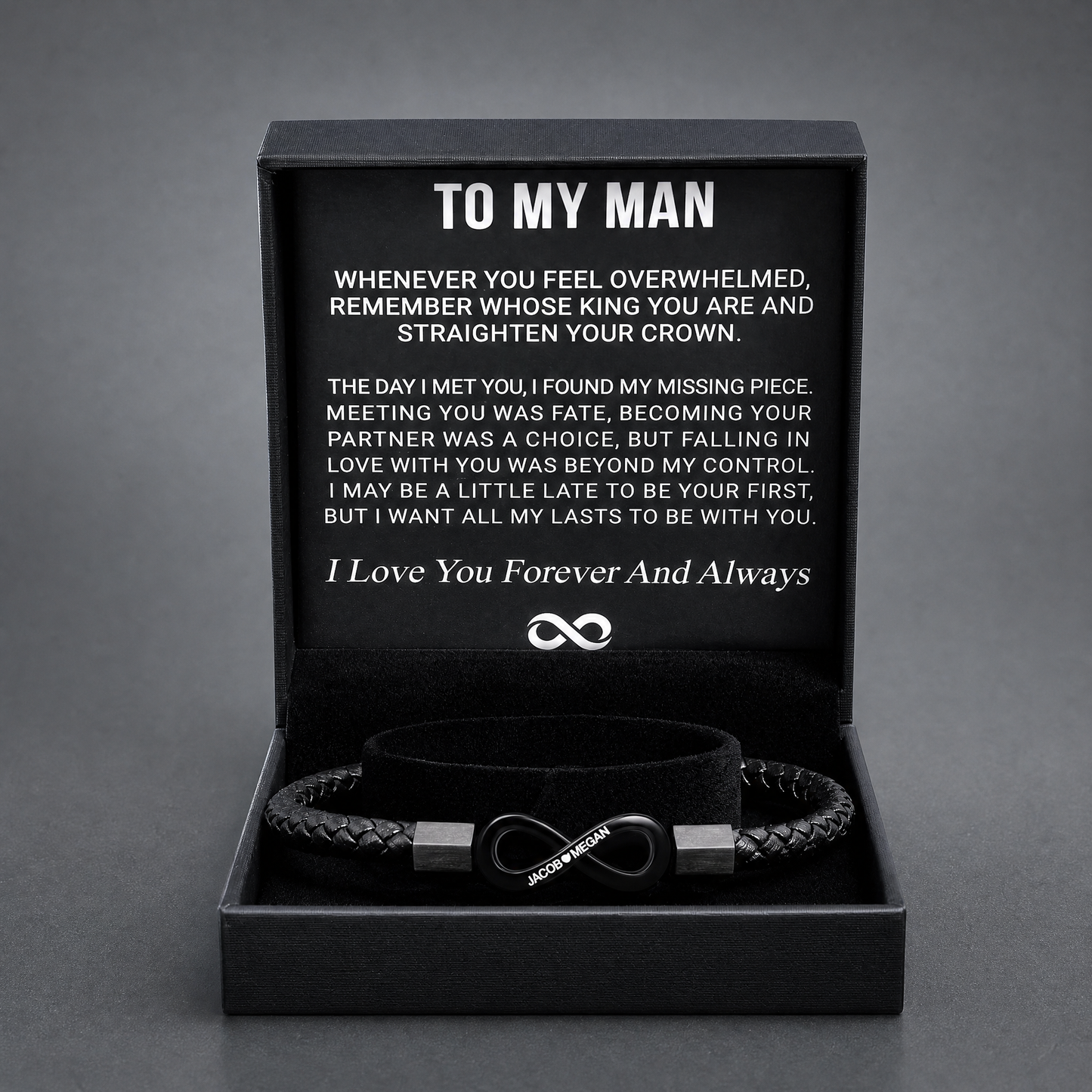 "To My Man" - Pulsera personalizada Infinito