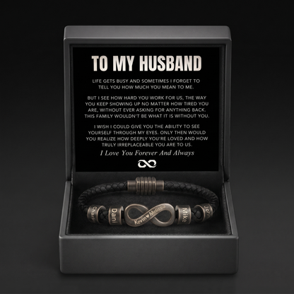 Infinity Name Bracelet - For the Man Who Holds Us Together