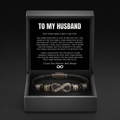 Infinity Name Bracelet - For the Man Who Holds Us Together