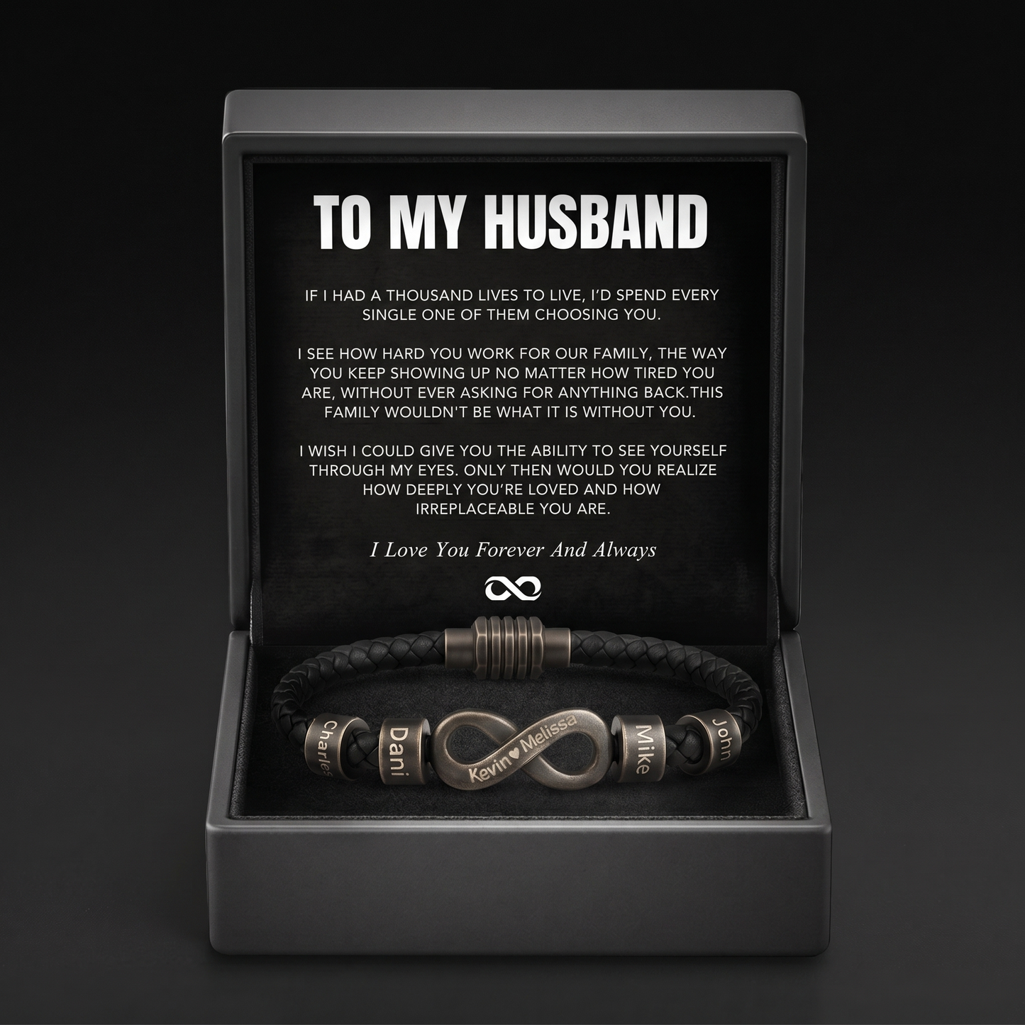 Infinity Name Bracelet - Para el hombre que nos mantiene unidos