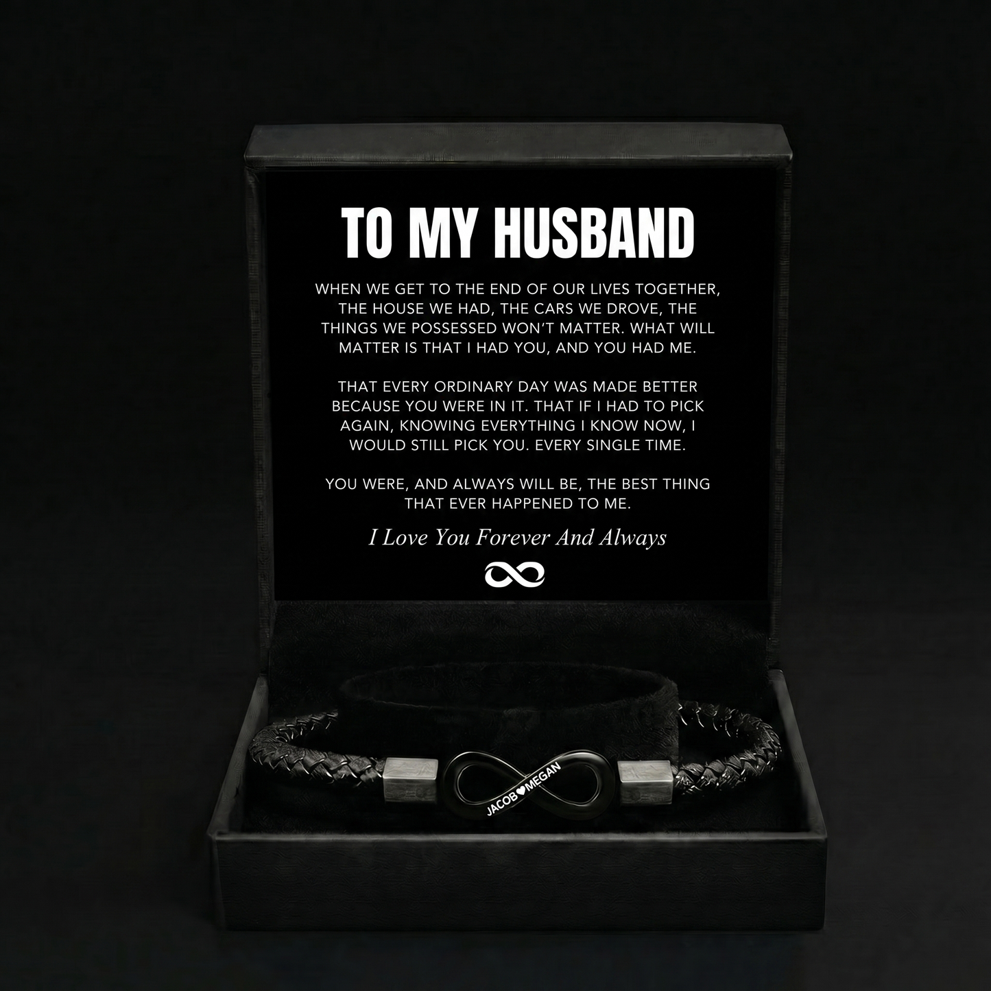 "To My Man" - Pulsera personalizada Infinito