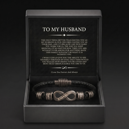 Infinity Name Bracelet - For the Man Who Holds Us Together