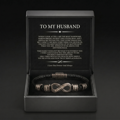 Infinity Name Bracelet - For the Man Who Holds Us Together