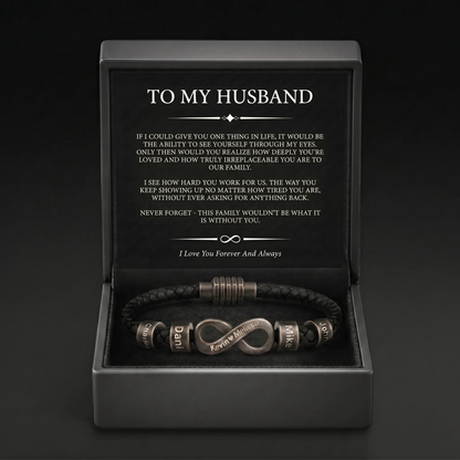 Infinity Name Bracelet - For the Man Who Holds Us Together