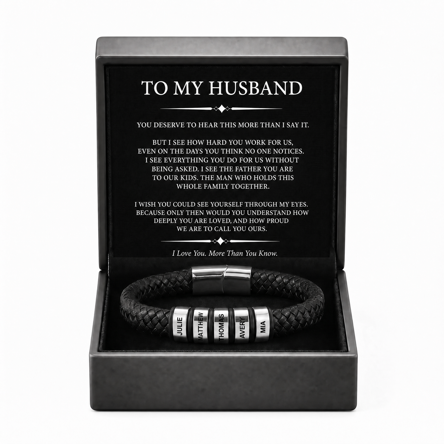 Family Forever - Personalized Leather Style Bracelet