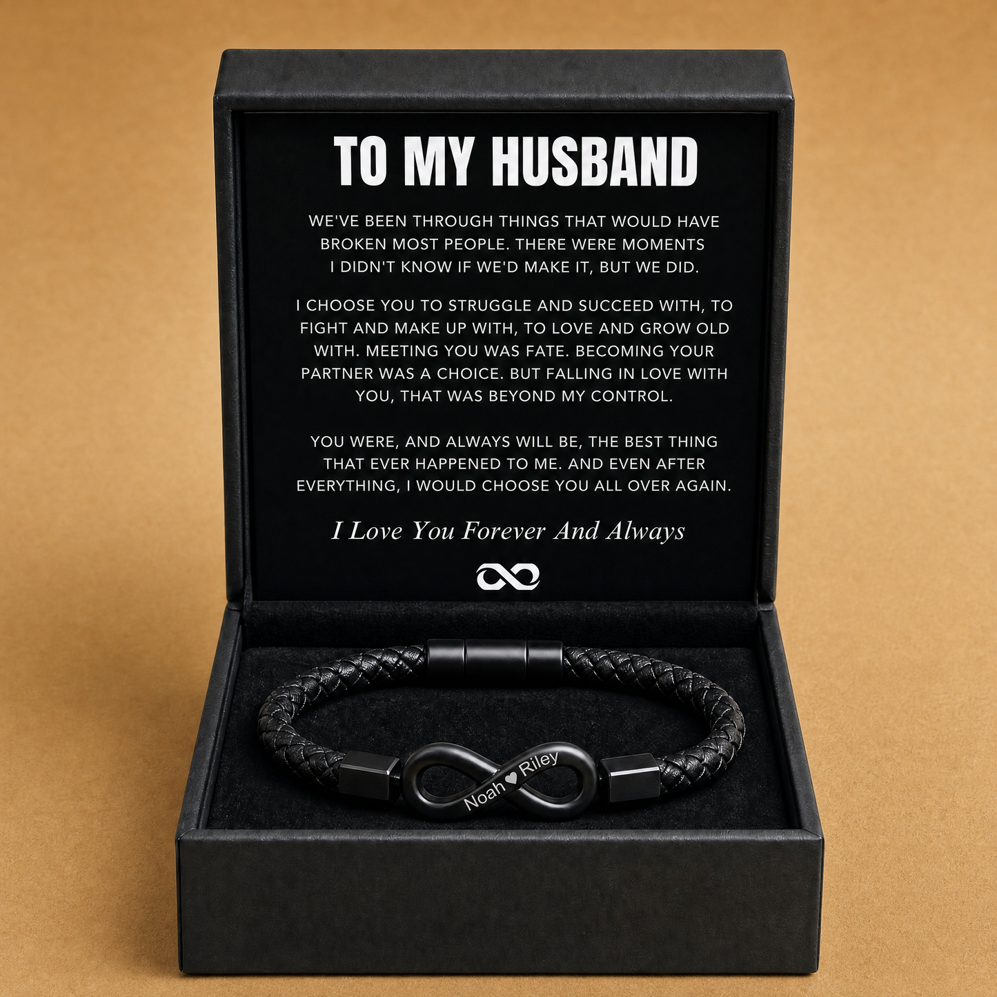 "To My Husband" - Infinity Personalized Bracelet