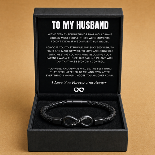 "To My Husband" - Infinity Personalized Bracelet