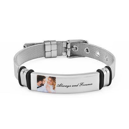 Always Connected - Customized Photo Bracelet for Him
