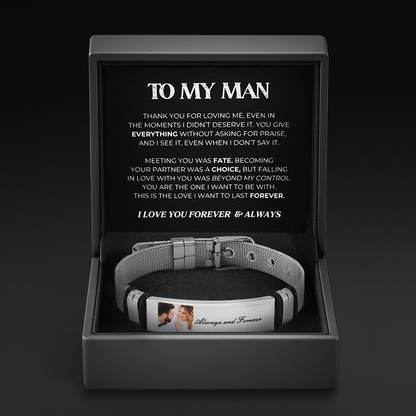 Always Connected - Customized Photo Bracelet for Him