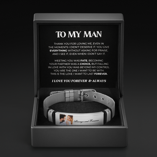 Always Connected - Customized Photo Bracelet for Him
