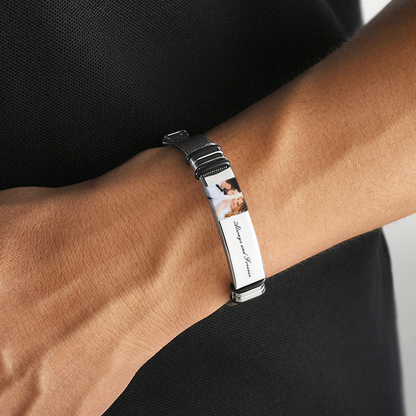 Always Connected - Customized Photo Bracelet for Him