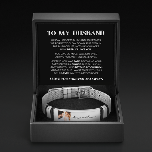 Always Connected - Customized Photo Bracelet for Him