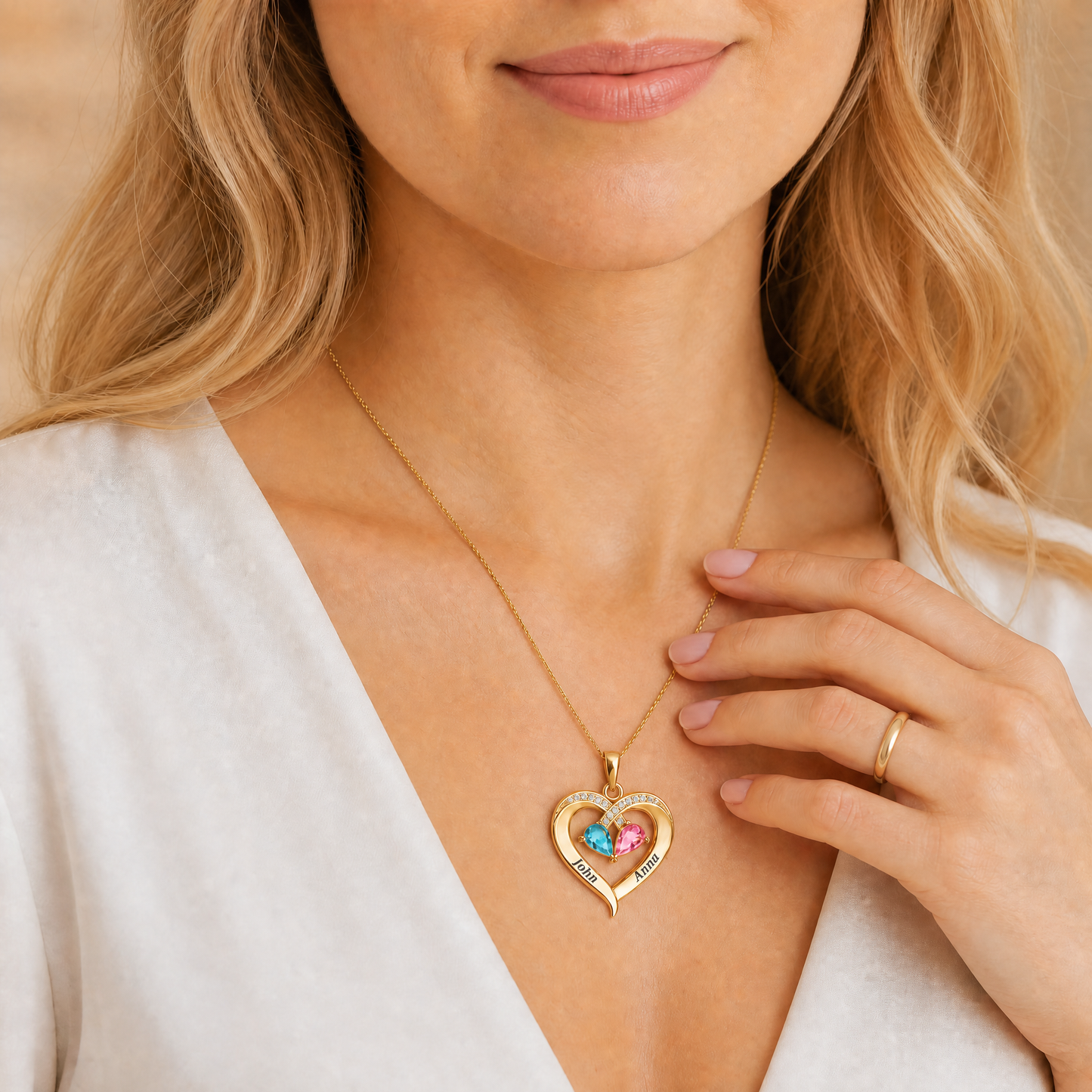 Always Yours – Birthstone Heart Necklace