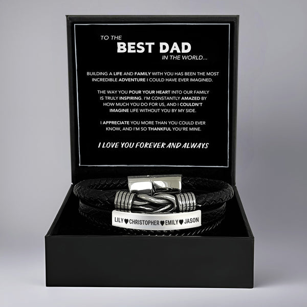 Forever Linked, Personalized Family Names Dad Bracelet – Ziella