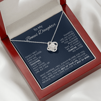To My Bonus Daughter - Family Forever Knot Necklace