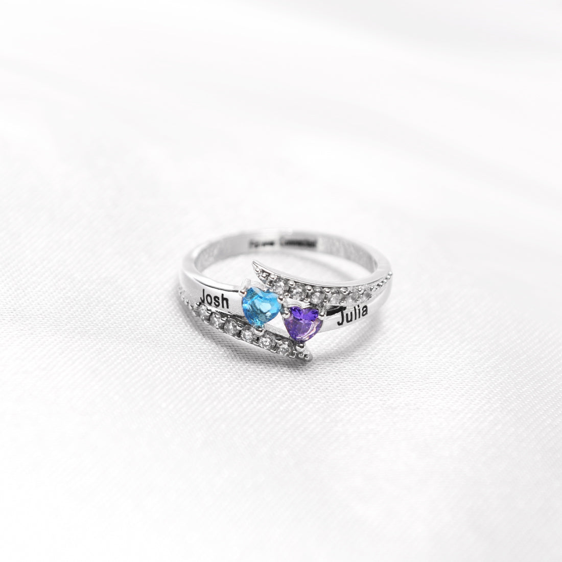 Personalized Birthstone Couples Ring