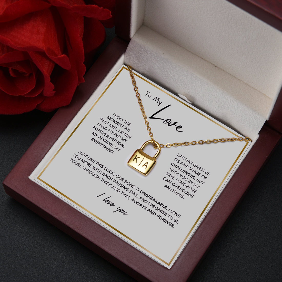 Locked In Love Forever - Personalized Necklace With Luxury LED Box